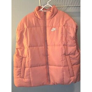 Nike Puffer Pink Vest Sz Med Therma-FIT Oversized FB7679-618 Woman’s EUC